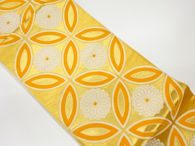 リサイクル　七宝に菊模様織出し袋帯